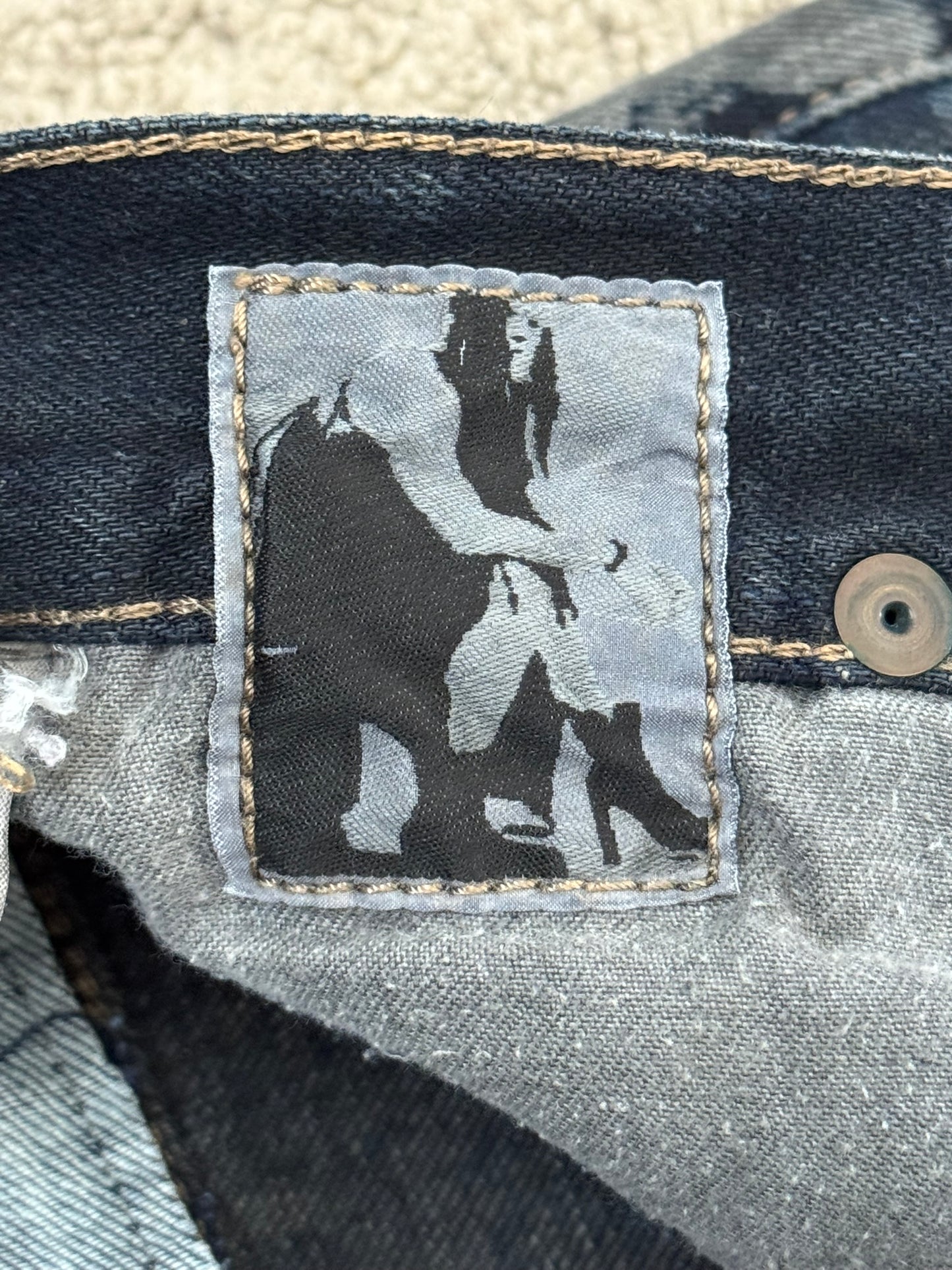 SS09 Rick Owens DRKSHDW "Strutter" Hogwash Repaired Detroit Denim Jeans