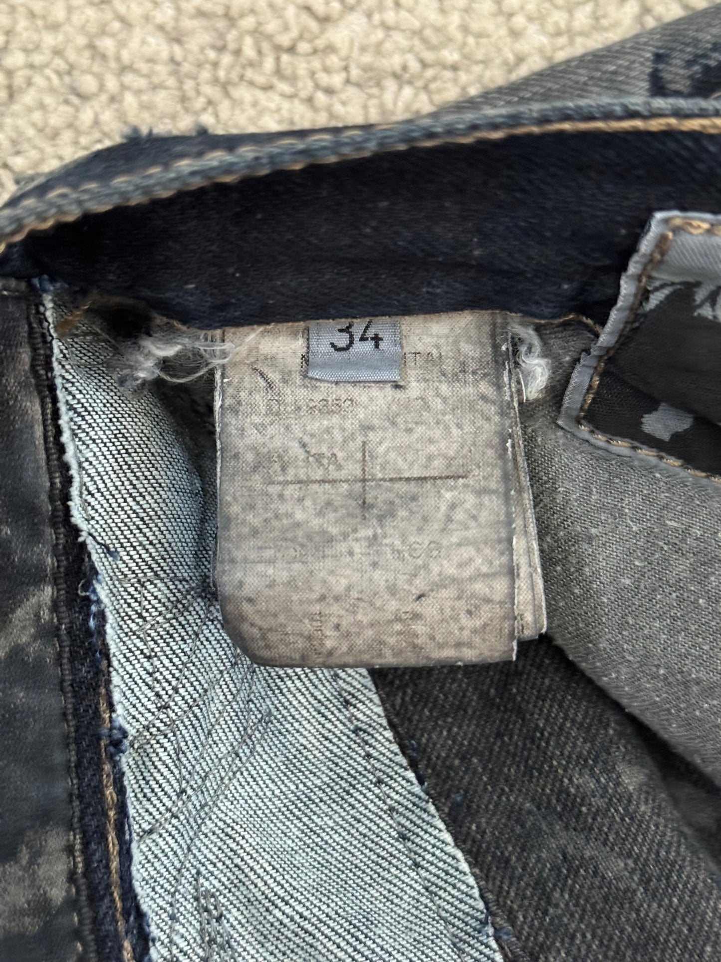 SS09 Rick Owens DRKSHDW "Strutter" Hogwash Repaired Detroit Denim Jeans