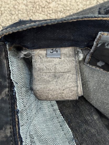 SS09 Rick Owens DRKSHDW "Strutter" Hogwash Repaired Detroit Denim Jeans