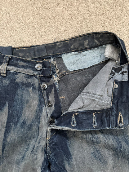 SS09 Rick Owens DRKSHDW "Strutter" Hogwash Repaired Detroit Denim Jeans