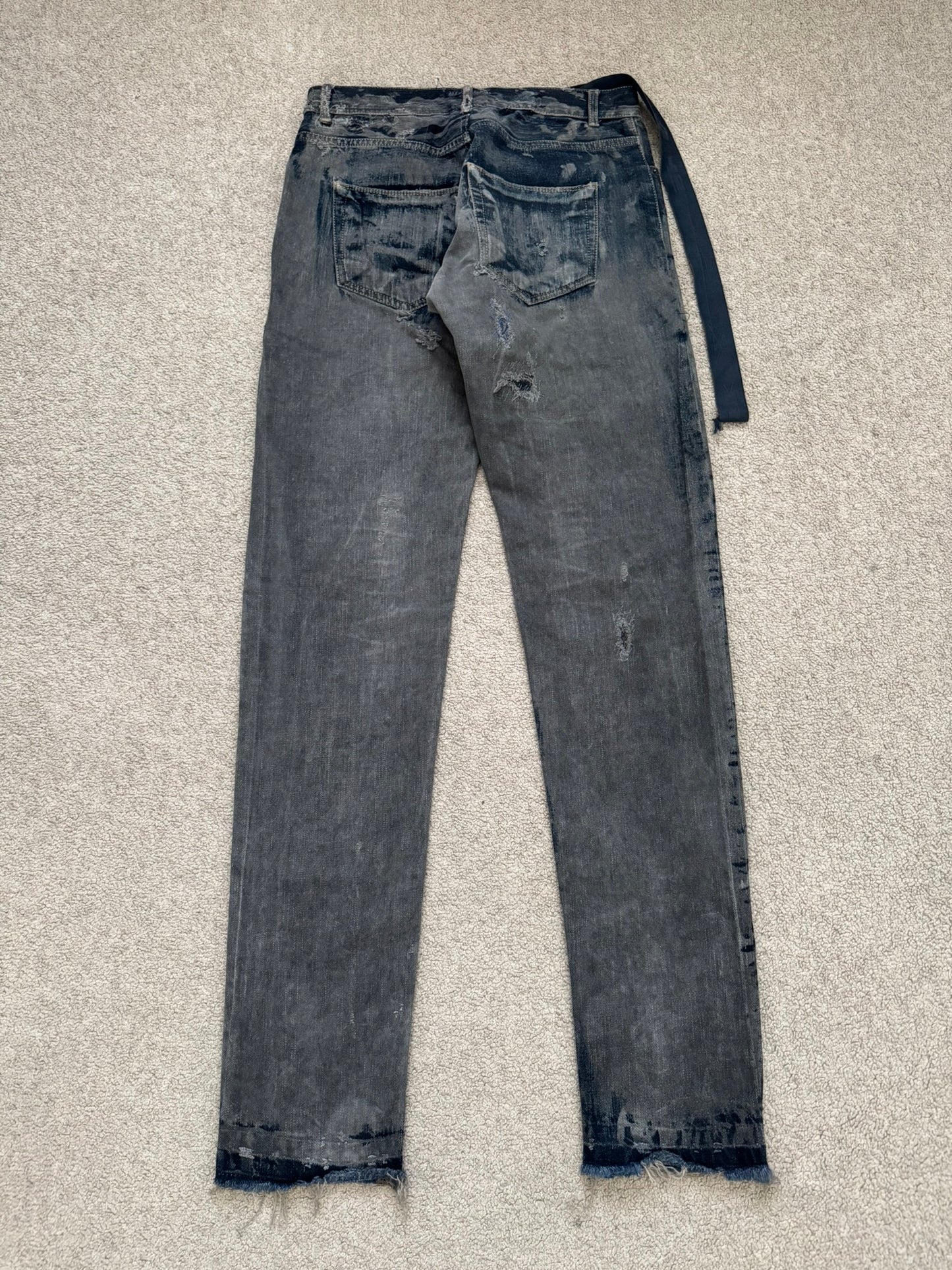 SS09 Rick Owens DRKSHDW "Strutter" Hogwash Repaired Detroit Denim Jeans