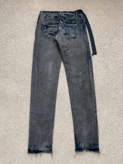 SS09 Rick Owens DRKSHDW "Strutter" Hogwash Repaired Detroit Denim Jeans