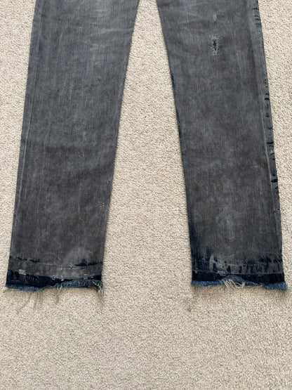 SS09 Rick Owens DRKSHDW "Strutter" Hogwash Repaired Detroit Denim Jeans