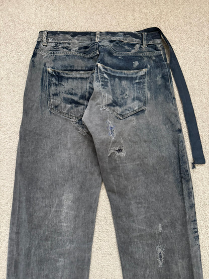 SS09 Rick Owens DRKSHDW "Strutter" Hogwash Repaired Detroit Denim Jeans