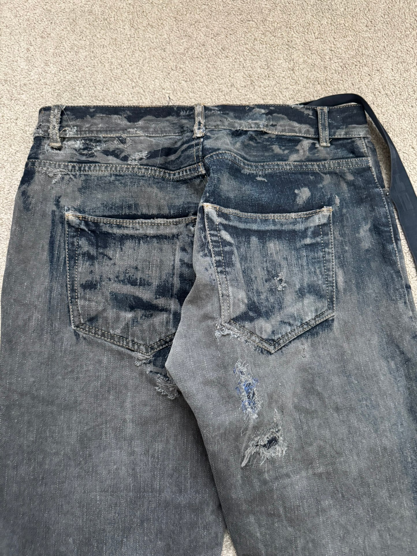 SS09 Rick Owens DRKSHDW "Strutter" Hogwash Repaired Detroit Denim Jeans