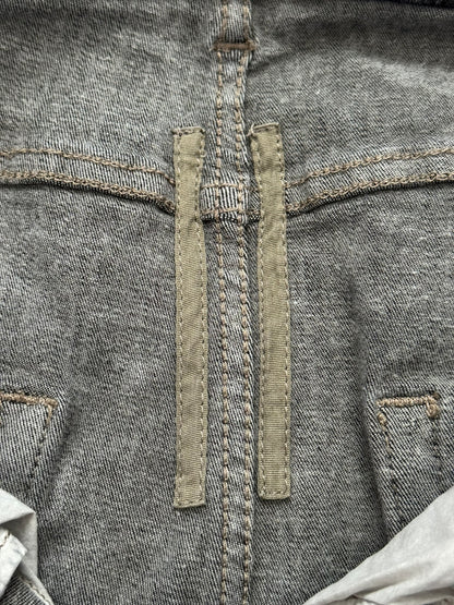 FW21 Rick Owens DRKSHDW Black Foil Waxed Detroit Denim Jeans