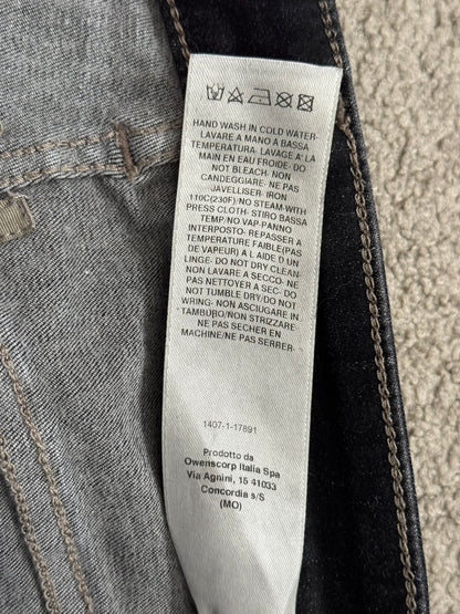 FW21 Rick Owens DRKSHDW Black Foil Waxed Detroit Denim Jeans