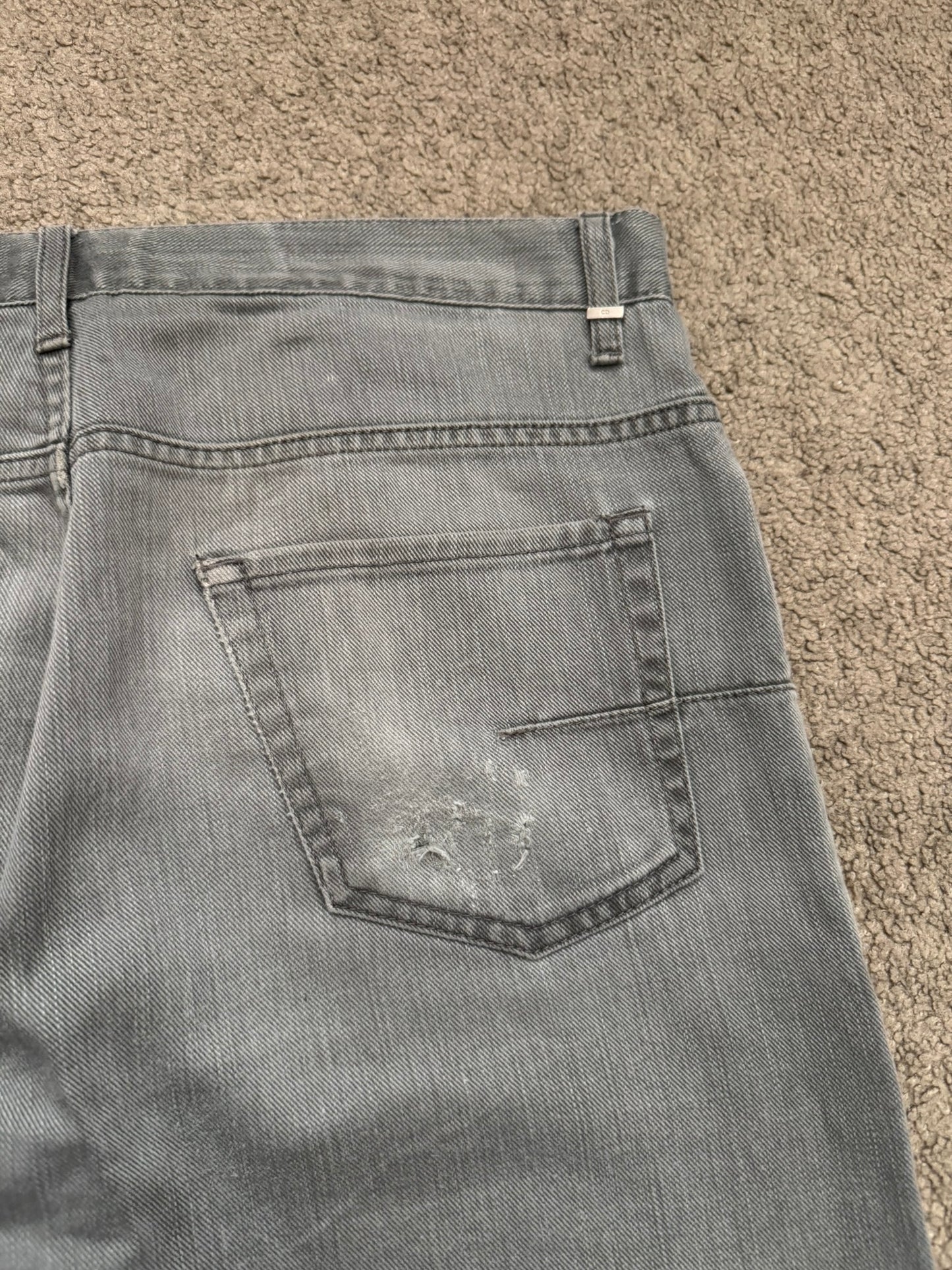 SS06 Dior Homme by Hedi Slimane Distressed Bootcut Denim Jeans