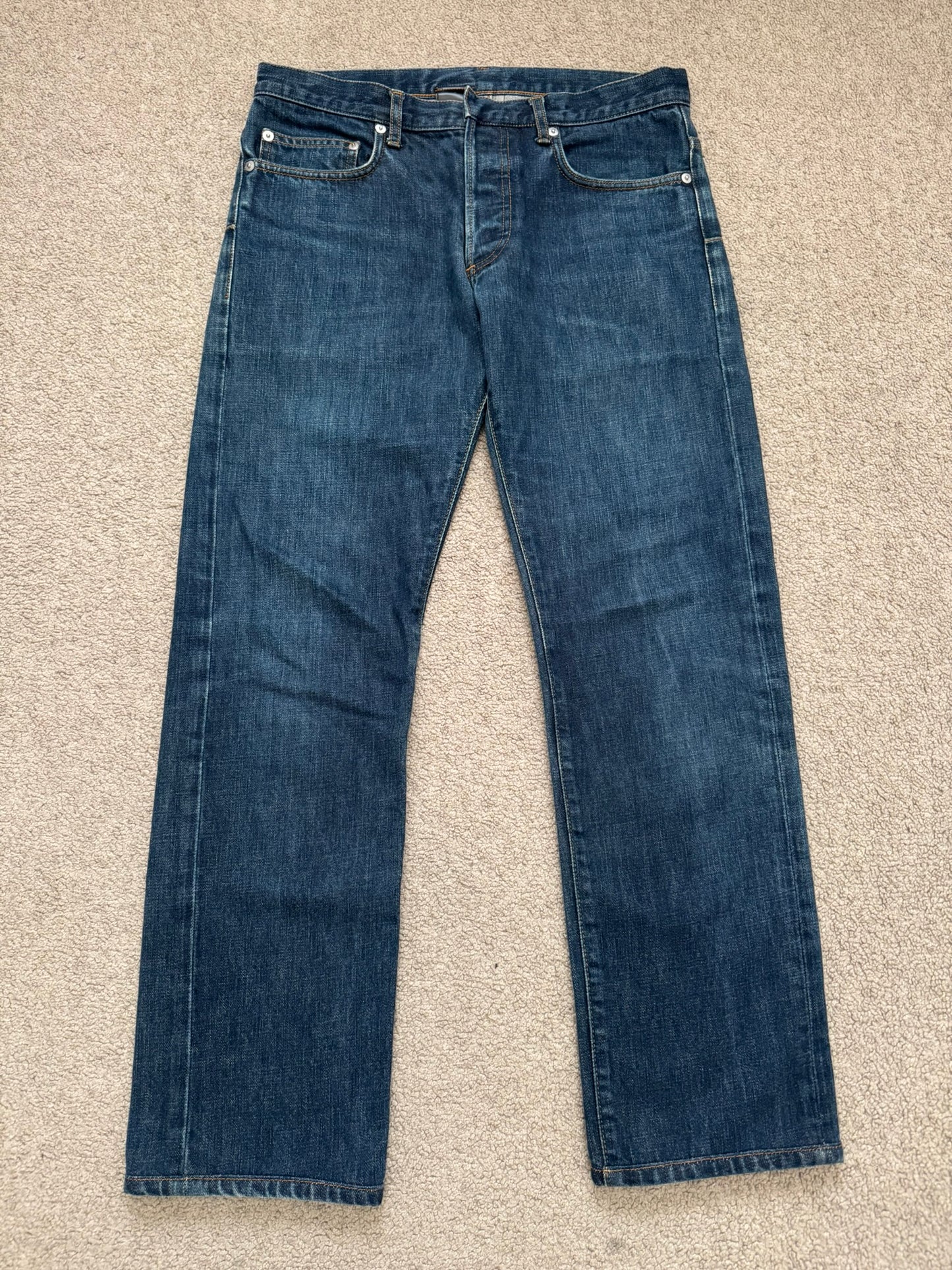 SS08 Dior Homme by Kris Van Assche MIJ Blue Washed Denim Jeans