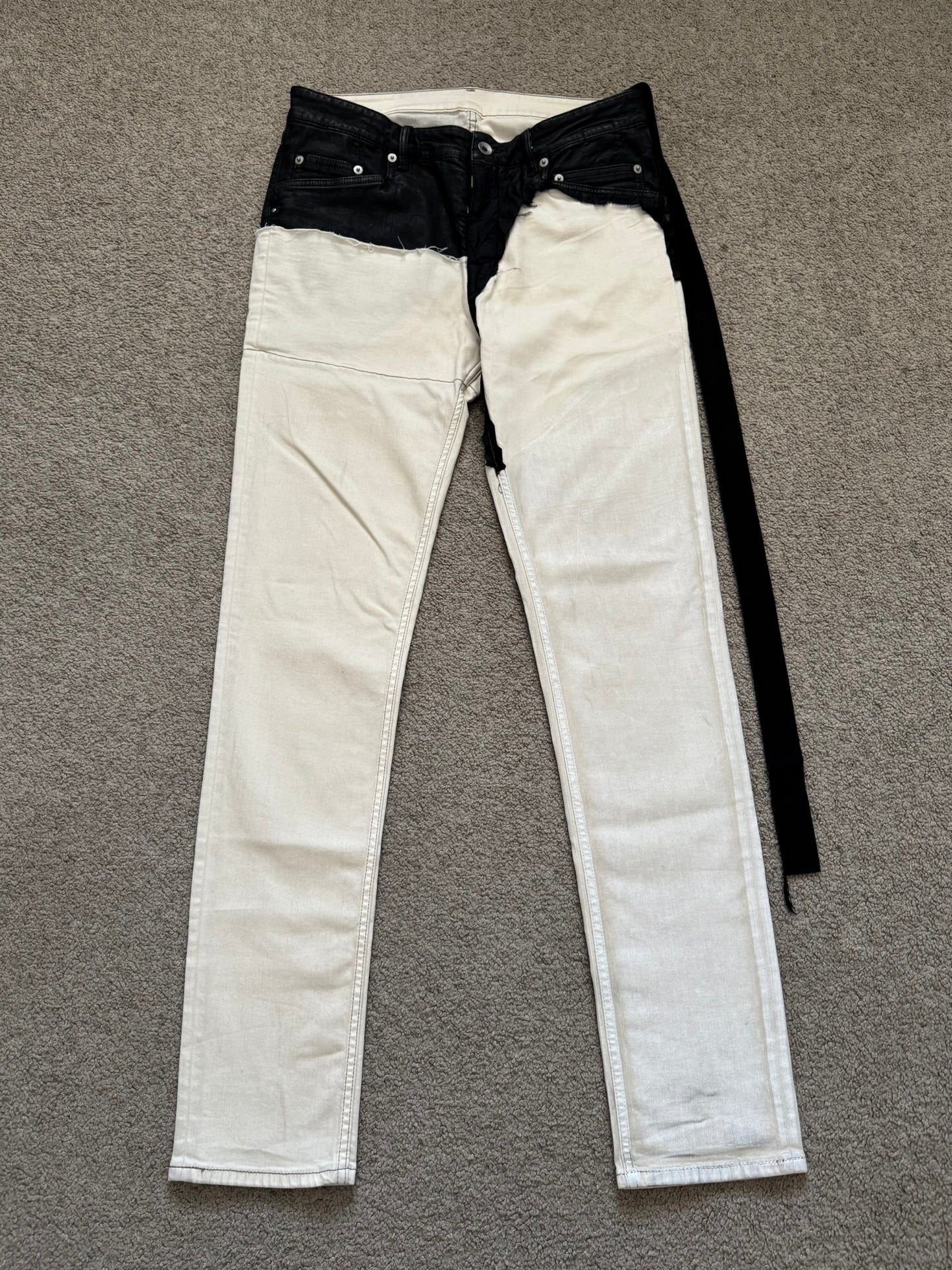 SS22 Rick Owens DRKSHDW Hybrid Two Tone Tyrone Denim Jeans