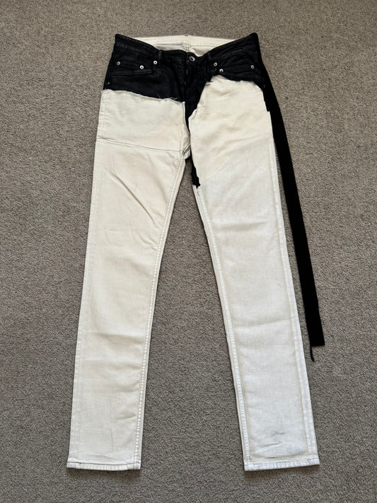 SS22 Rick Owens DRKSHDW Hybrid Two Tone Tyrone Denim Jeans