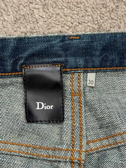 SS08 Dior Homme by Kris Van Assche MIJ Blue Washed Denim Jeans