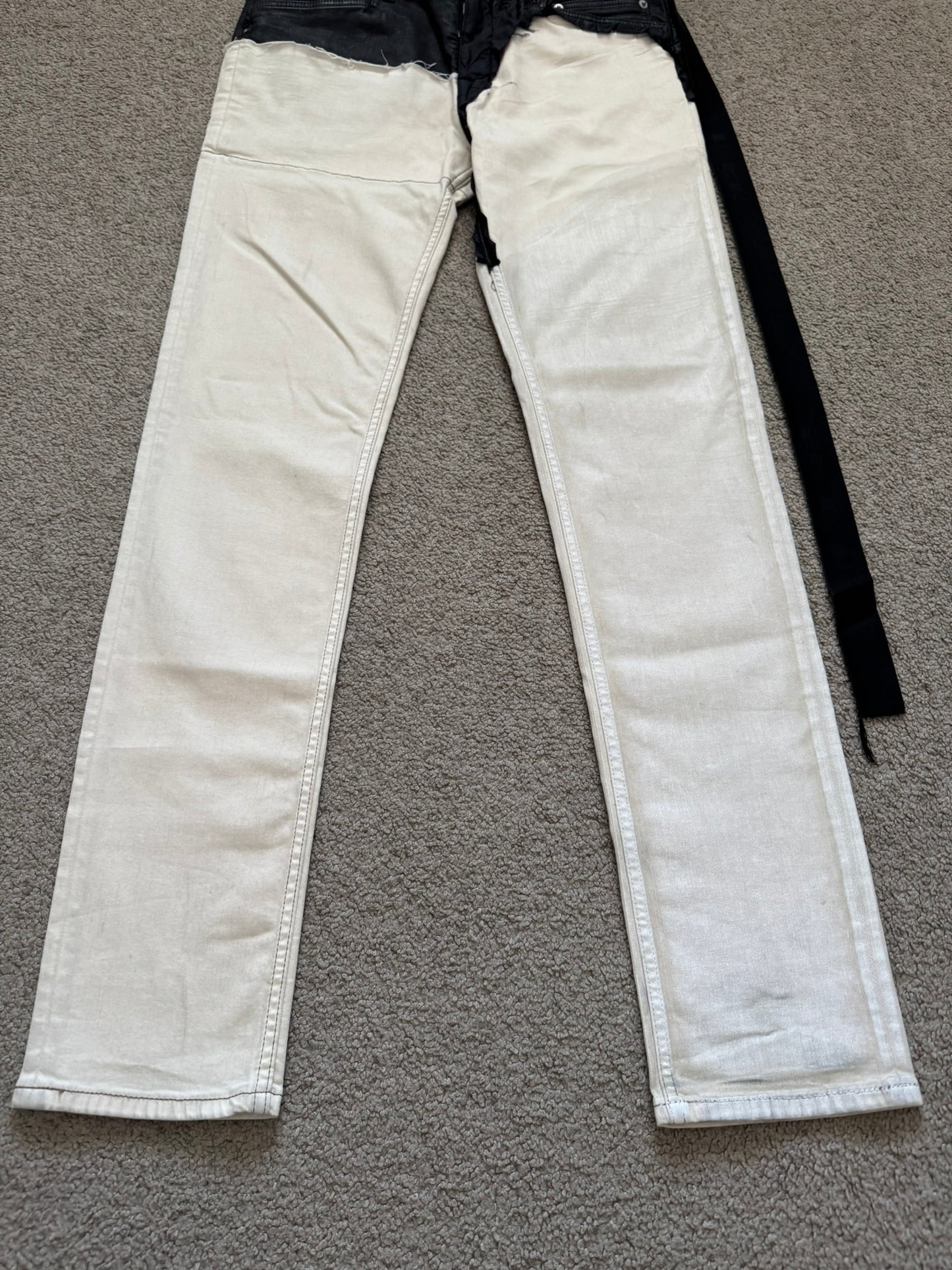 SS22 Rick Owens DRKSHDW Hybrid Two Tone Tyrone Denim Jeans