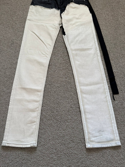 SS22 Rick Owens DRKSHDW Hybrid Two Tone Tyrone Denim Jeans