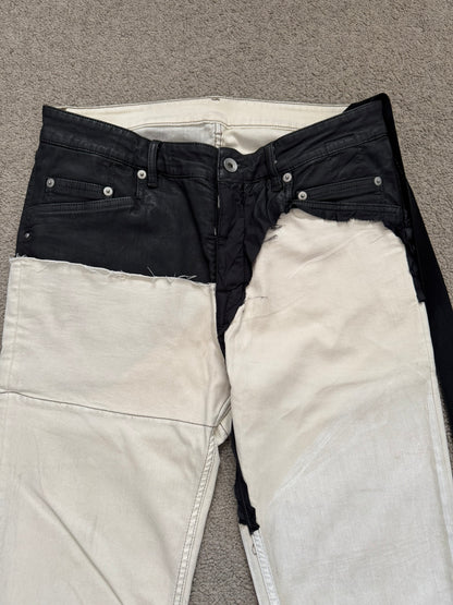 SS22 Rick Owens DRKSHDW Hybrid Two Tone Tyrone Denim Jeans