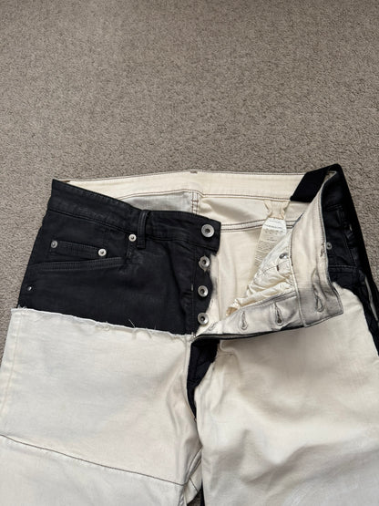 SS22 Rick Owens DRKSHDW Hybrid Two Tone Tyrone Denim Jeans