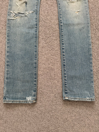 FW16 Saint Laurent by Hedi Slimane Crash Distressed D02 Denim Jeans