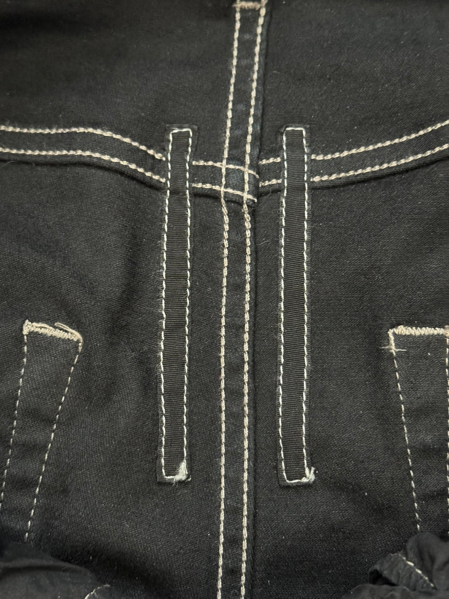 SS23 Rick Owens DRKSHDW Black Waxed Detroit Cut Denim Jeans