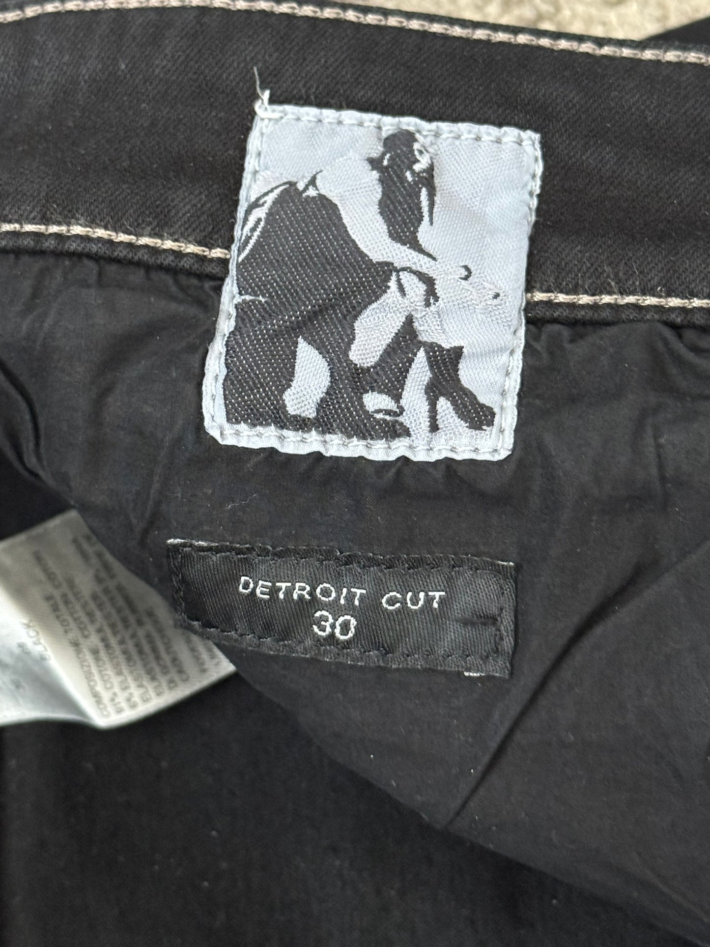 SS23 Rick Owens DRKSHDW Black Waxed Detroit Cut Denim Jeans