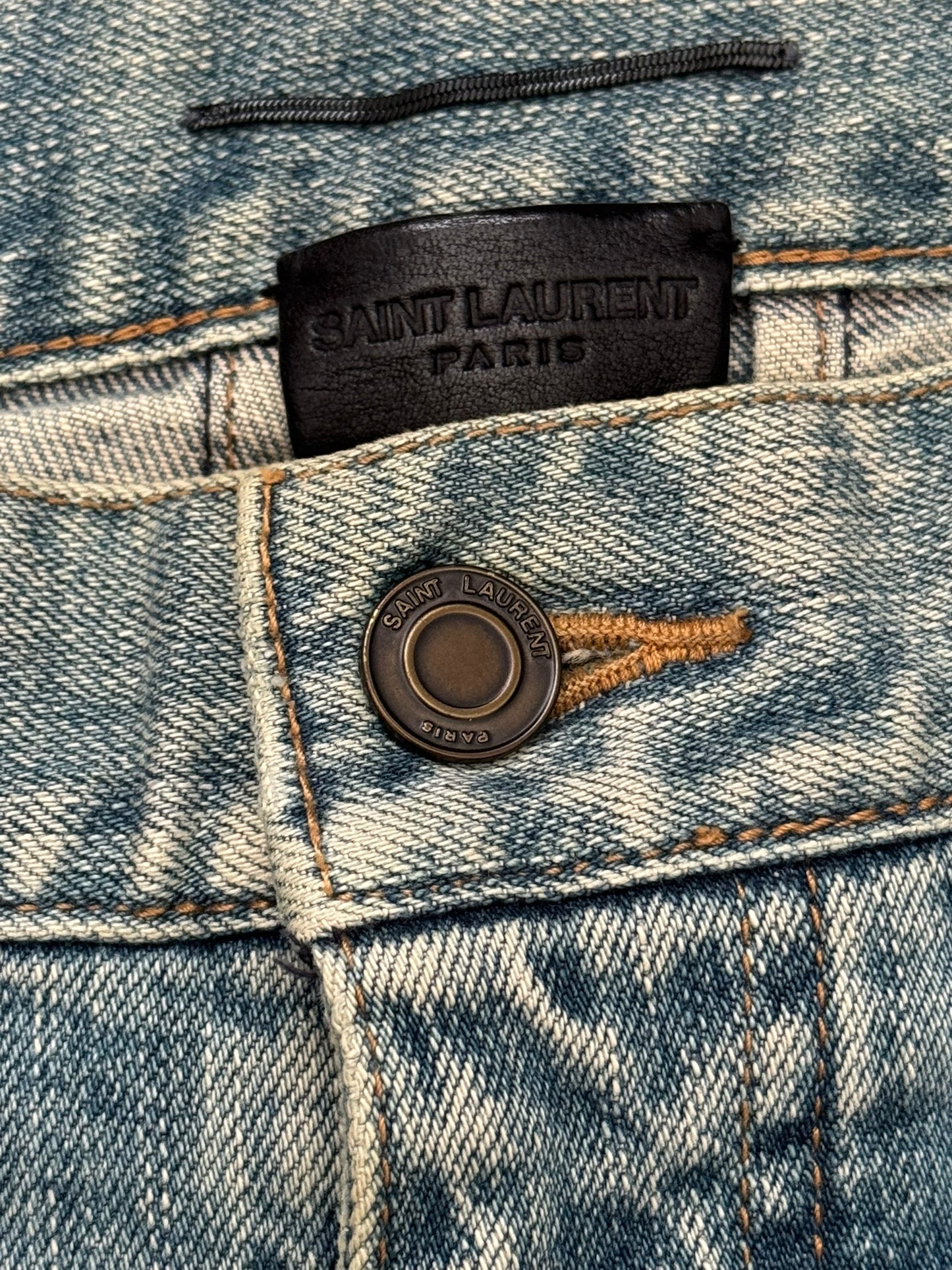 FW16 Saint Laurent by Hedi Slimane Crash Distressed D02 Denim Jeans