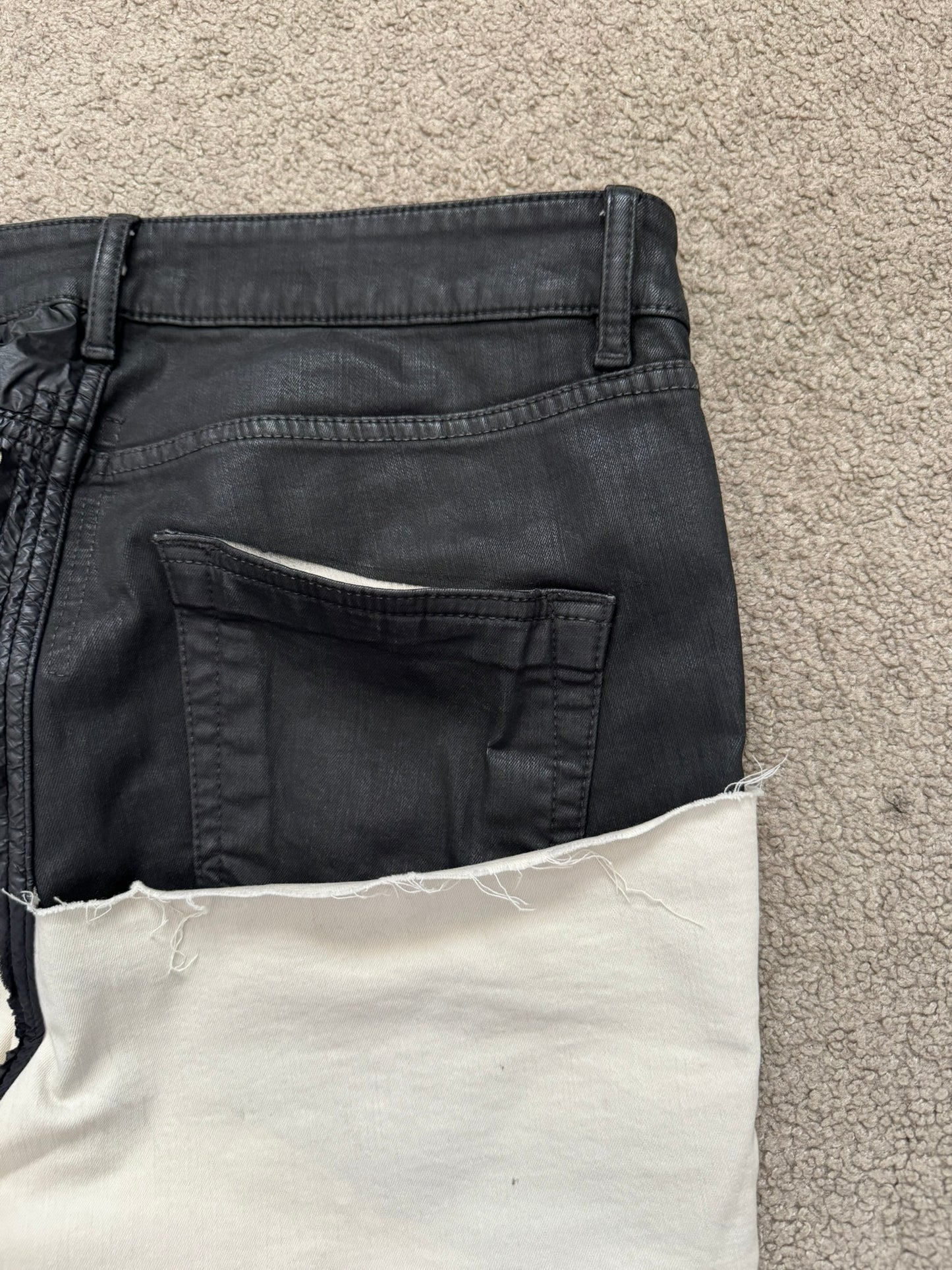 SS22 Rick Owens DRKSHDW Hybrid Two Tone Tyrone Denim Jeans