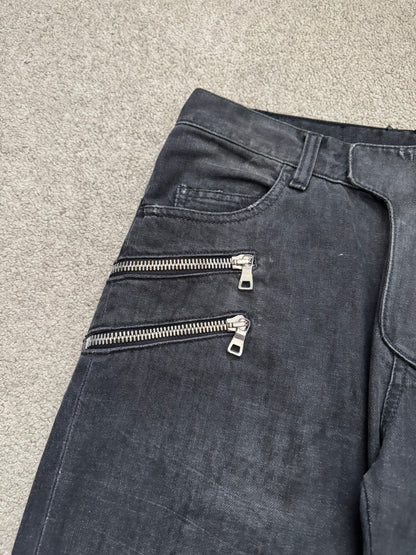 FW11 Balmain by Christophe Decarnin 4 Zip Biker Denim Jeans