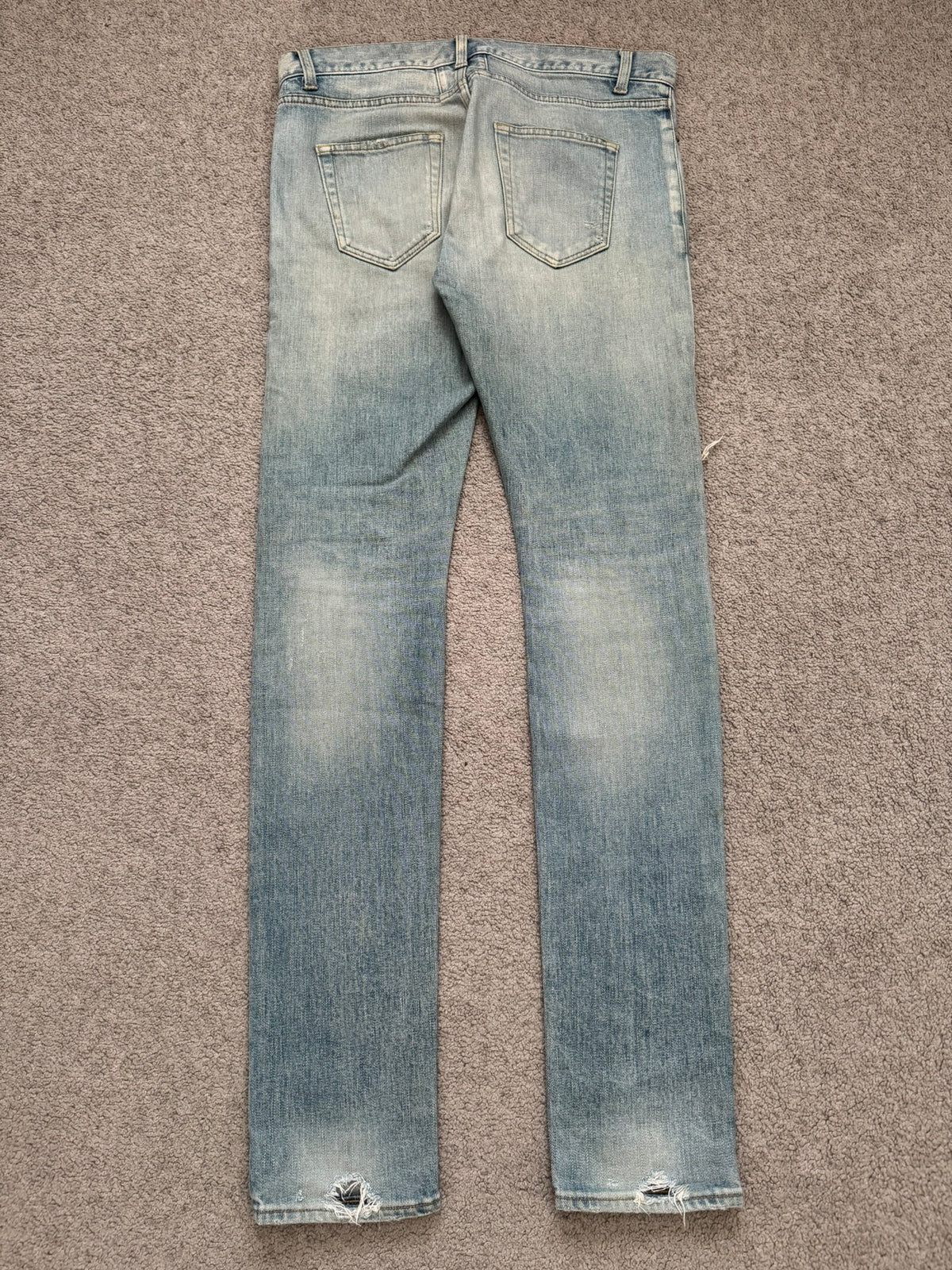 FW16 Saint Laurent by Hedi Slimane Crash Distressed D02 Denim Jeans