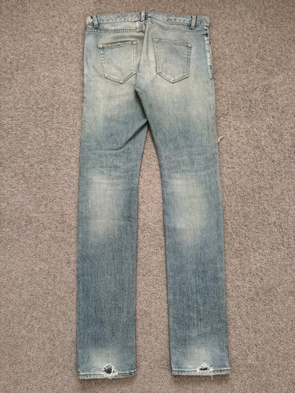 FW16 Saint Laurent by Hedi Slimane Crash Distressed D02 Denim Jeans