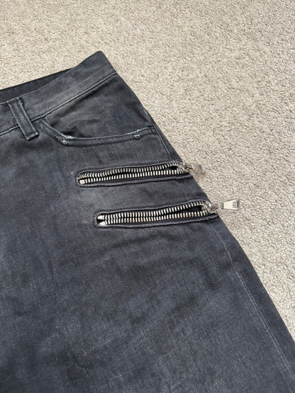 FW11 Balmain by Christophe Decarnin 4 Zip Biker Denim Jeans