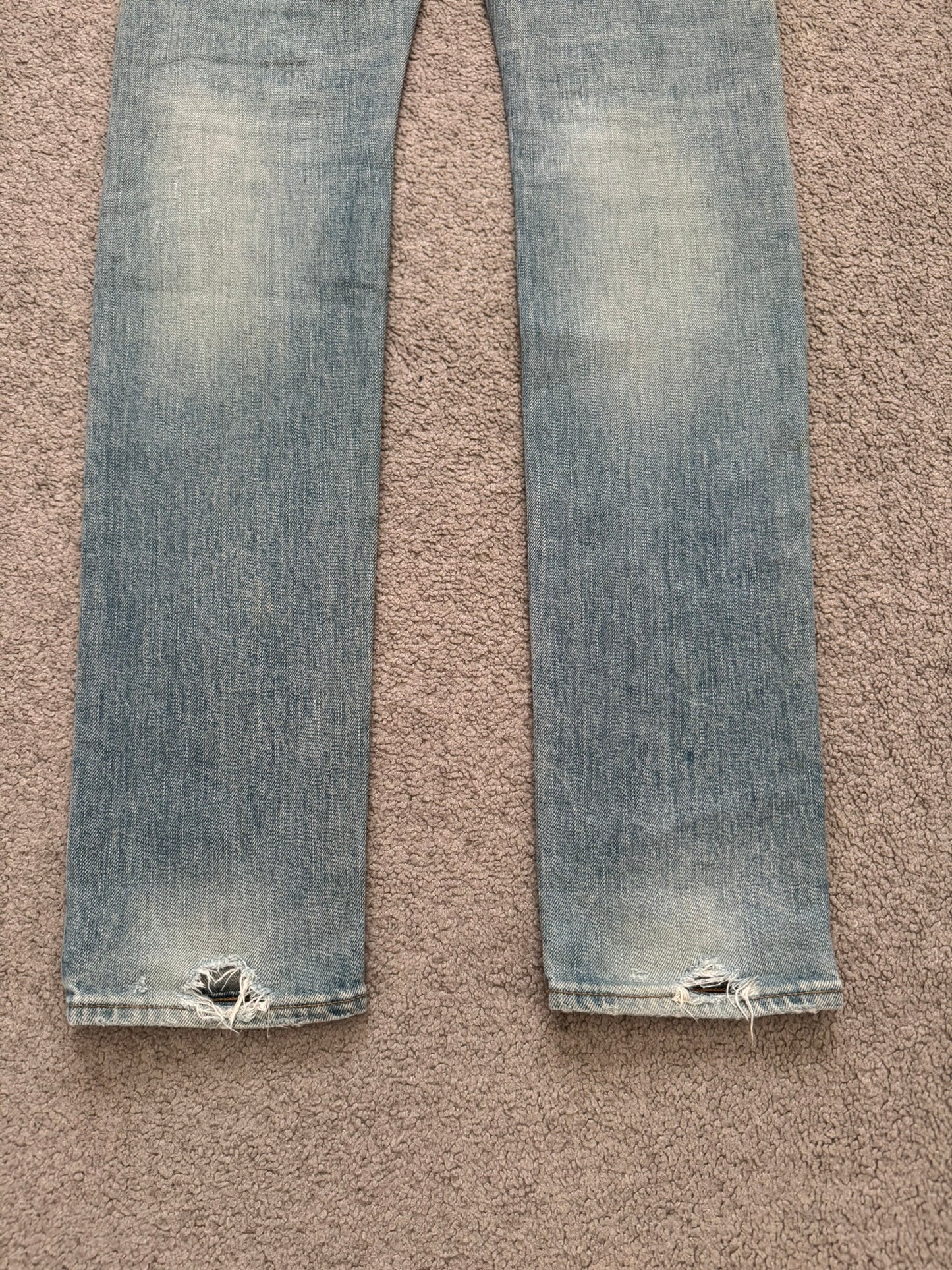 FW16 Saint Laurent by Hedi Slimane Crash Distressed D02 Denim Jeans