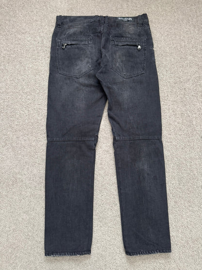 FW11 Balmain by Christophe Decarnin 4 Zip Biker Denim Jeans
