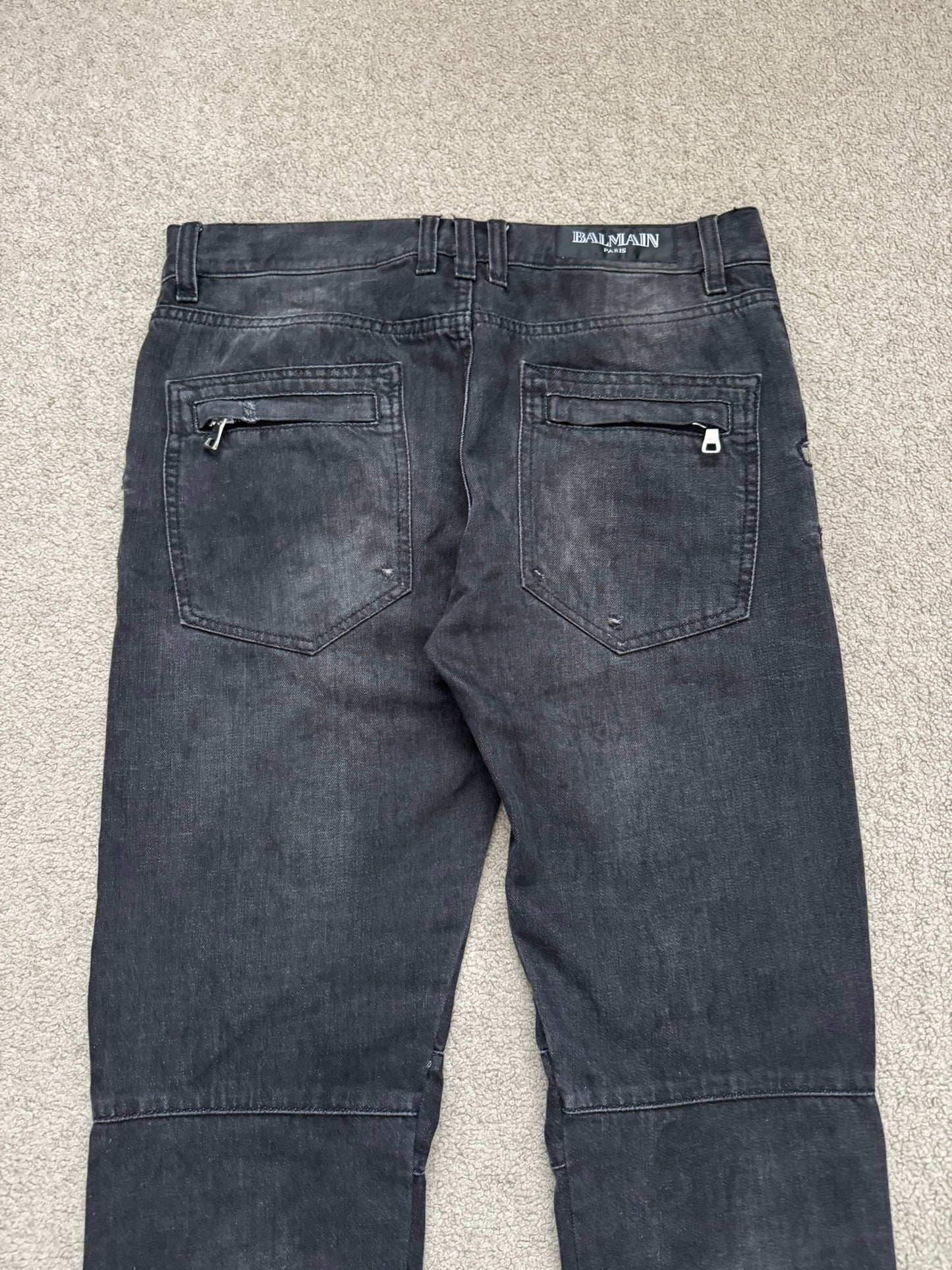 FW11 Balmain by Christophe Decarnin 4 Zip Biker Denim Jeans