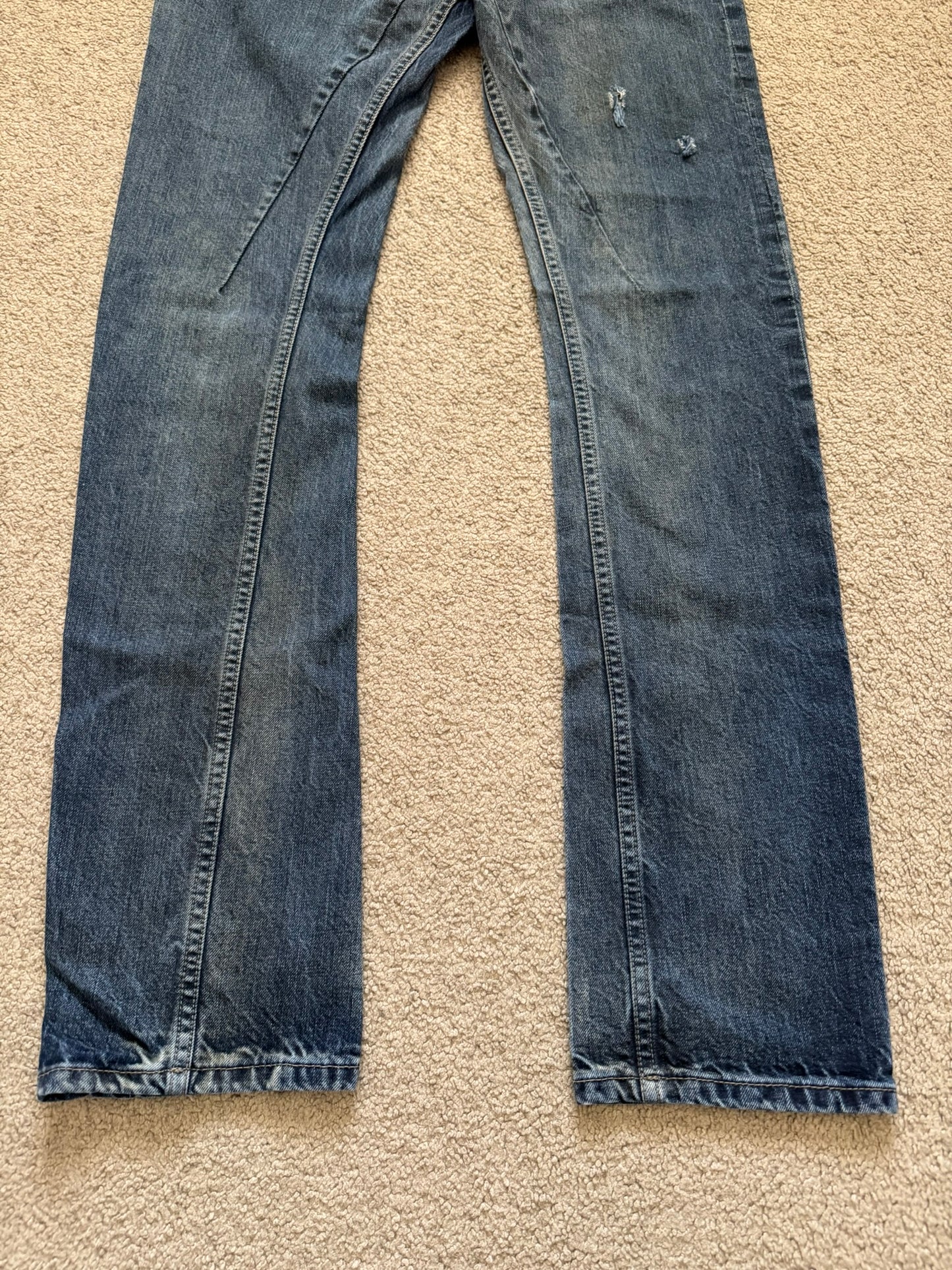 FW16 Rick Owens DRKSHDW Hustler Blue Detroit Cut Denim Jeans