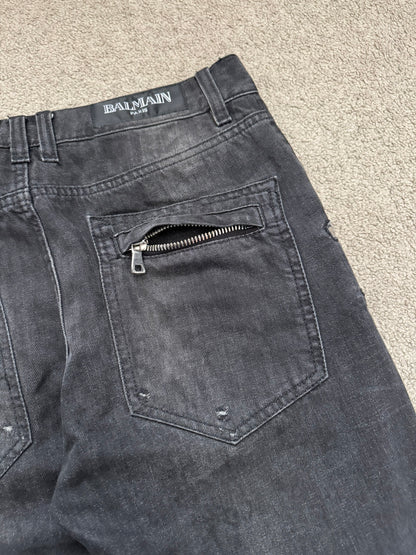FW11 Balmain by Christophe Decarnin 4 Zip Biker Denim Jeans