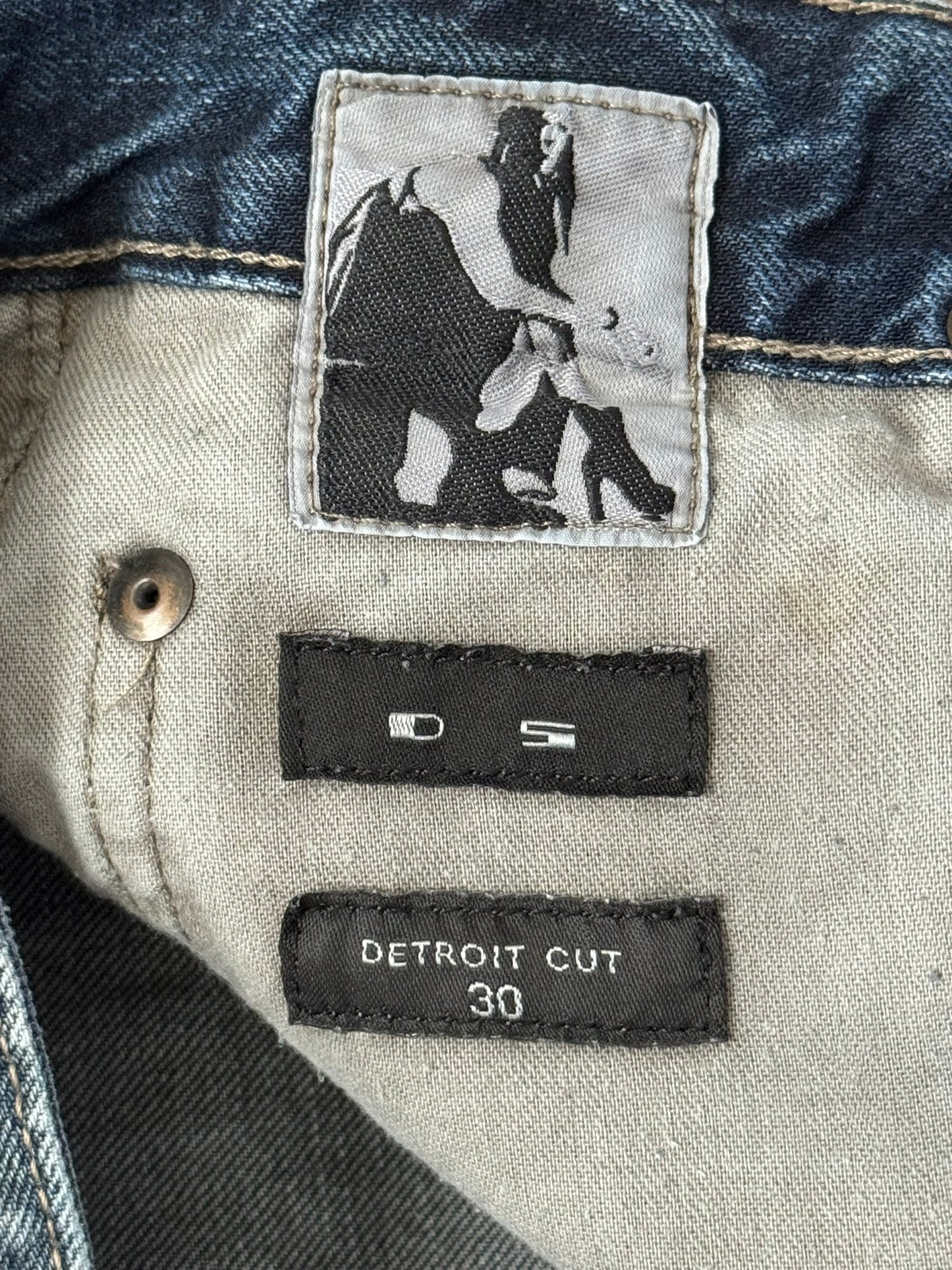 FW16 Rick Owens DRKSHDW Hustler Blue Detroit Cut Denim Jeans