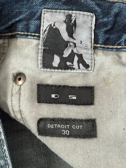 FW16 Rick Owens DRKSHDW Hustler Blue Detroit Cut Denim Jeans