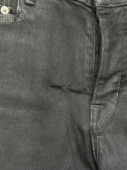 FW21 Rick Owens DRKSHDW Black Waxed Tyrone Cut Denim Jeans
