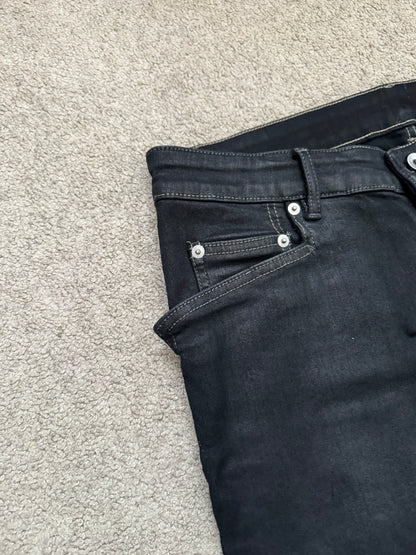 FW21 Rick Owens DRKSHDW Black Waxed Tyrone Cut Denim Jeans