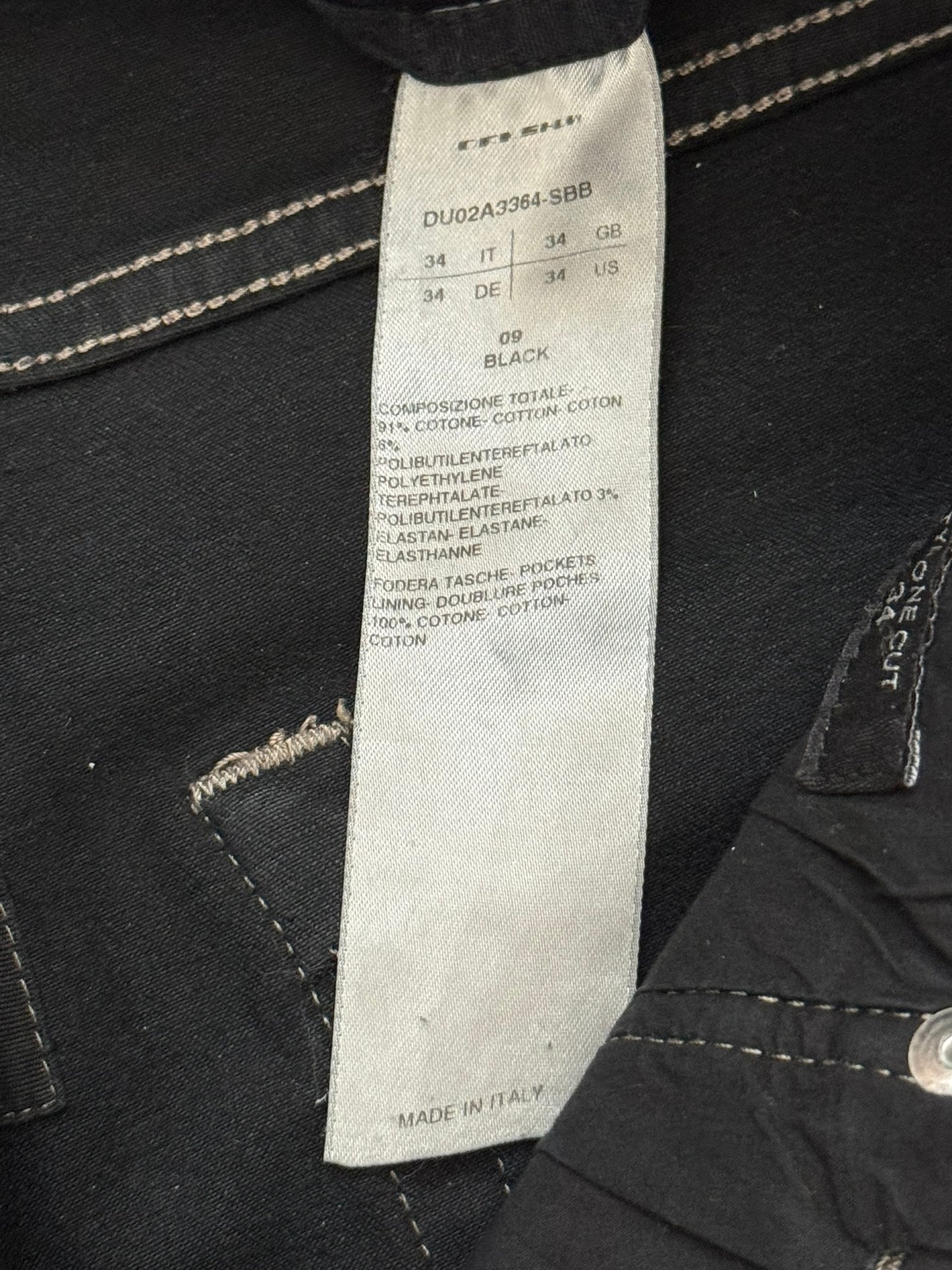 FW21 Rick Owens DRKSHDW Black Waxed Tyrone Cut Denim Jeans