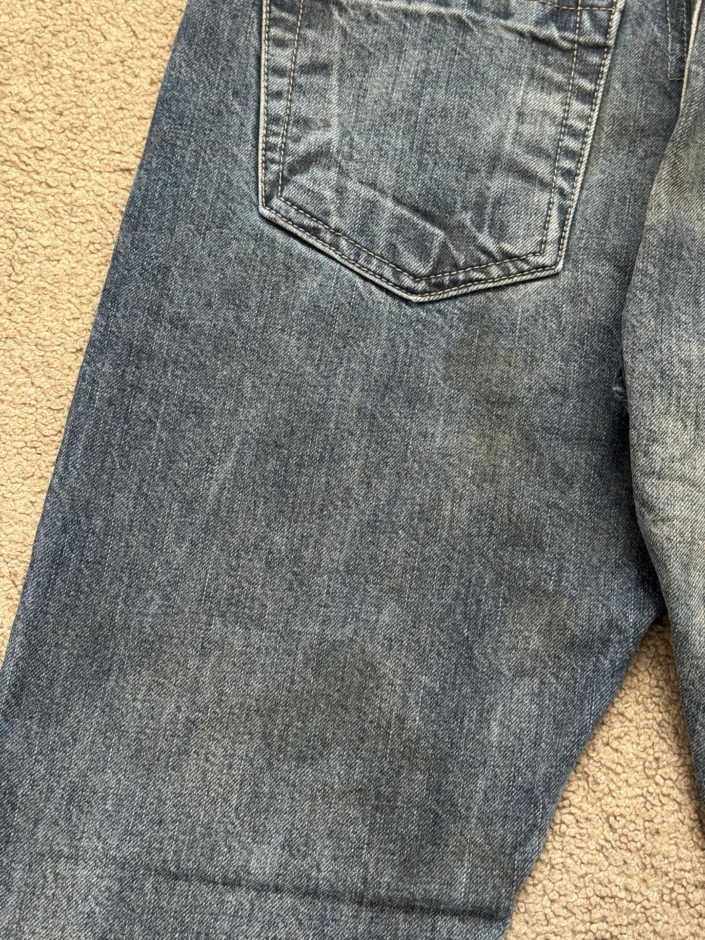 FW16 Rick Owens DRKSHDW Hustler Blue Detroit Cut Denim Jeans
