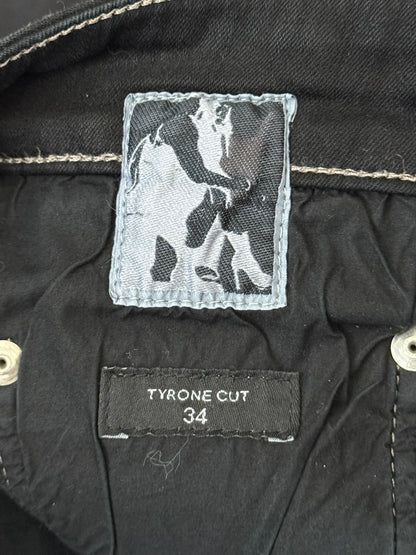 FW21 Rick Owens DRKSHDW Black Waxed Tyrone Cut Denim Jeans