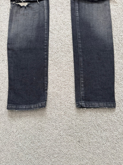Balmain by Olivier Rousteing Distressed Zip Biker Denim Jeans
