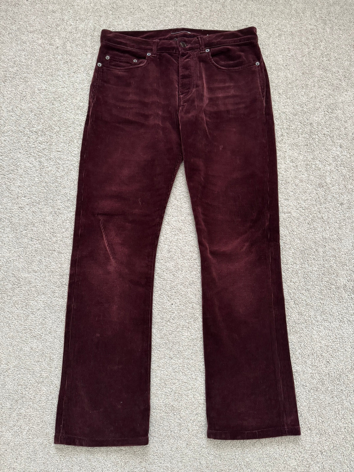 FW18 Saint Laurent Paris Red D17 Bootcut Corduroy Jeans