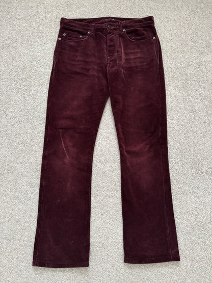 FW18 Saint Laurent Paris Red D17 Bootcut Corduroy Jeans