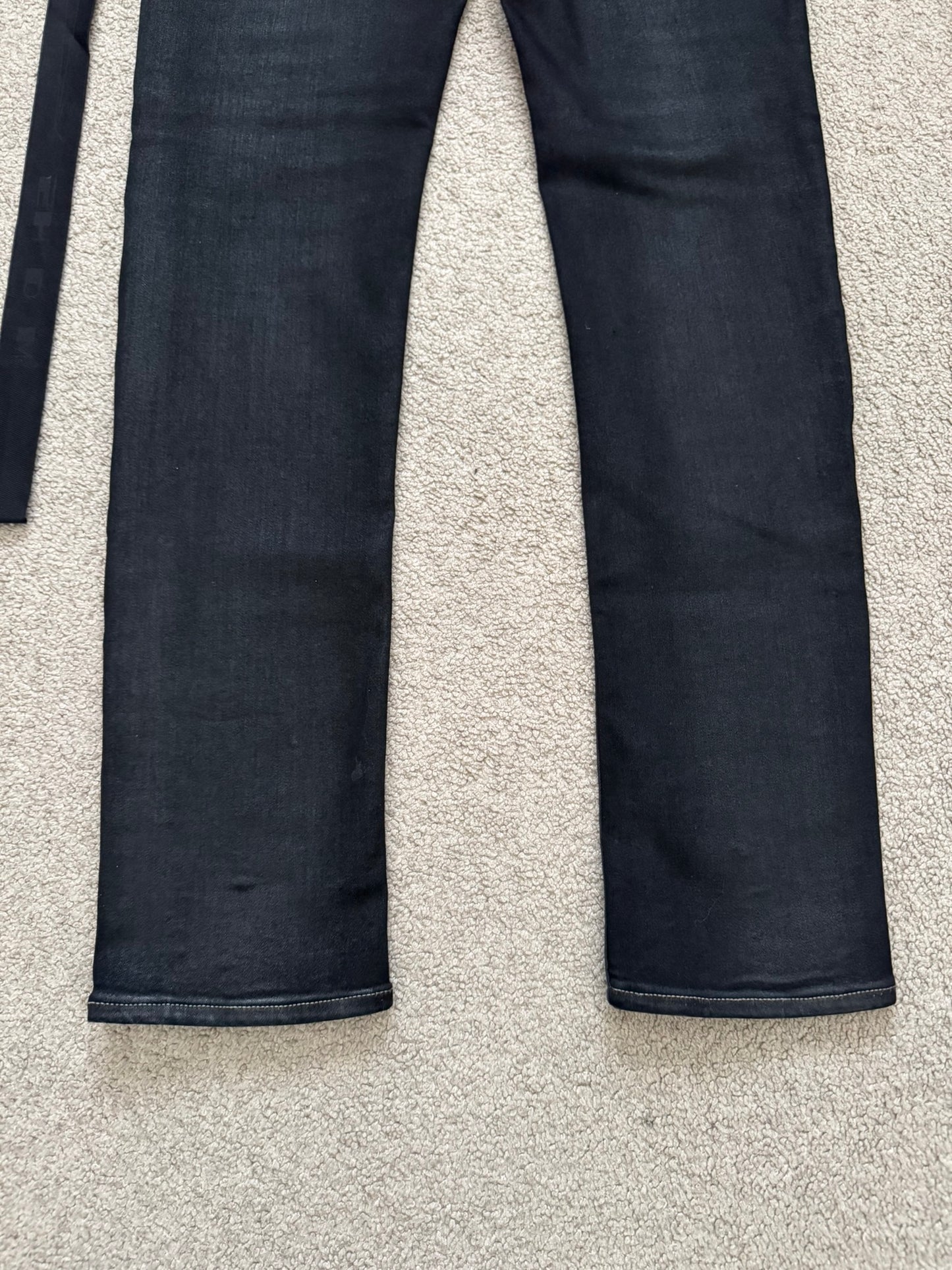FW21 Rick Owens DRKSHDW Black Waxed Tyrone Cut Denim Jeans