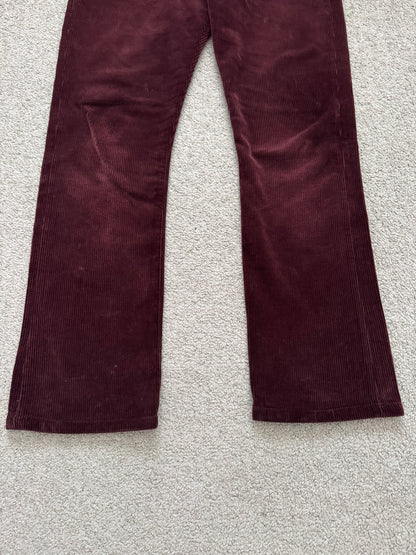 FW18 Saint Laurent Paris Red D17 Bootcut Corduroy Jeans