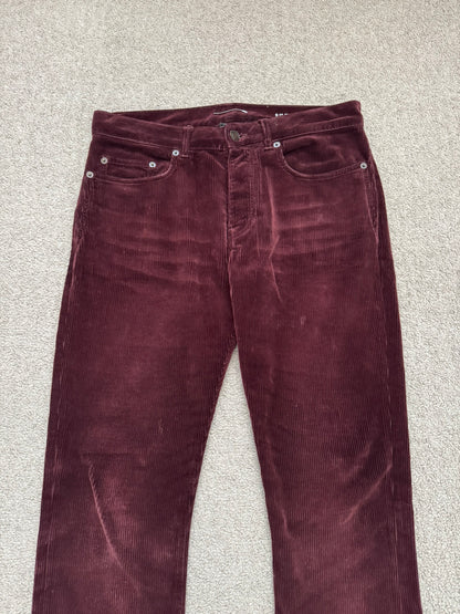 FW18 Saint Laurent Paris Red D17 Bootcut Corduroy Jeans