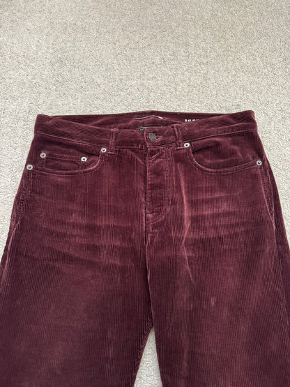 FW18 Saint Laurent Paris Red D17 Bootcut Corduroy Jeans