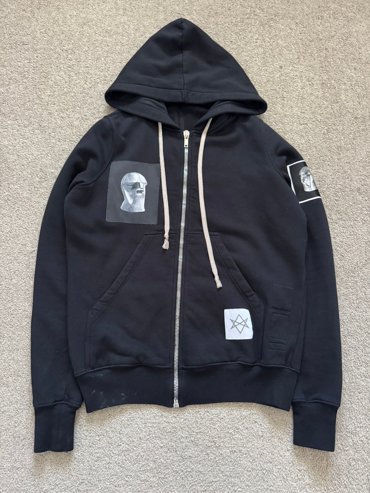 SS18 Rick Owens DRKSHDW Patched Jason Zip Up Hoodie