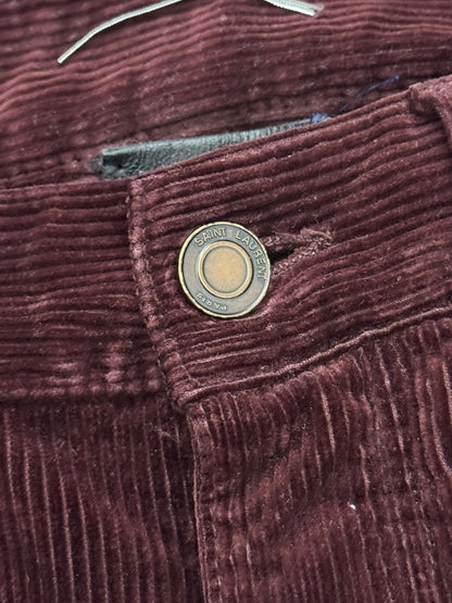 FW18 Saint Laurent Paris Red D17 Bootcut Corduroy Jeans